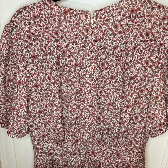 Tory Burch Floral Tiered Cotton-Silk Short Sleeve Midi Dress size 4 - Picture 8 of 8